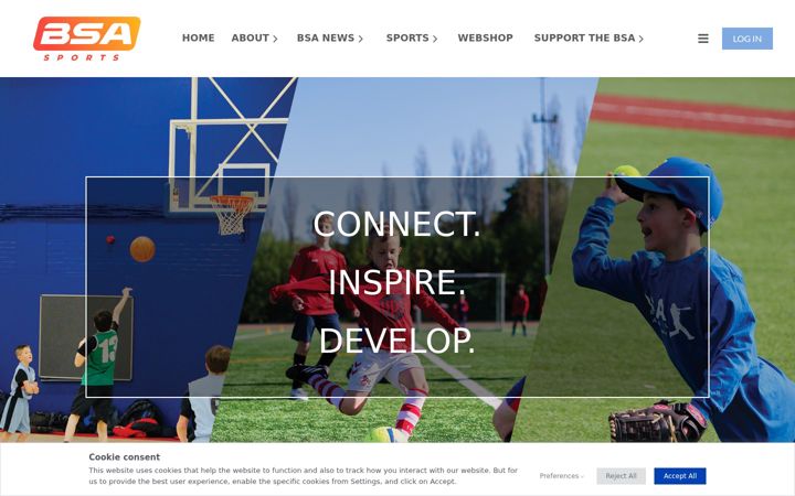 Screenshot of bsasports.org
