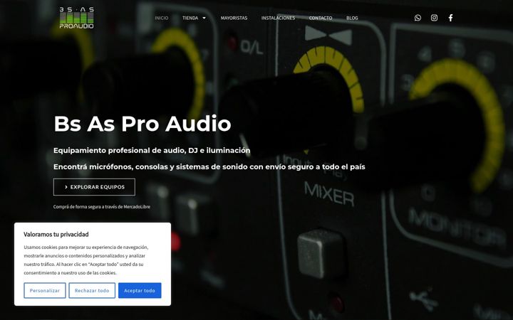 Screenshot van bsasproaudio.com.ar
