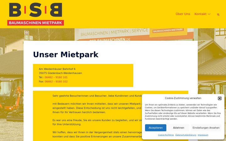 Screenshot of bsb-baumaschinen.de