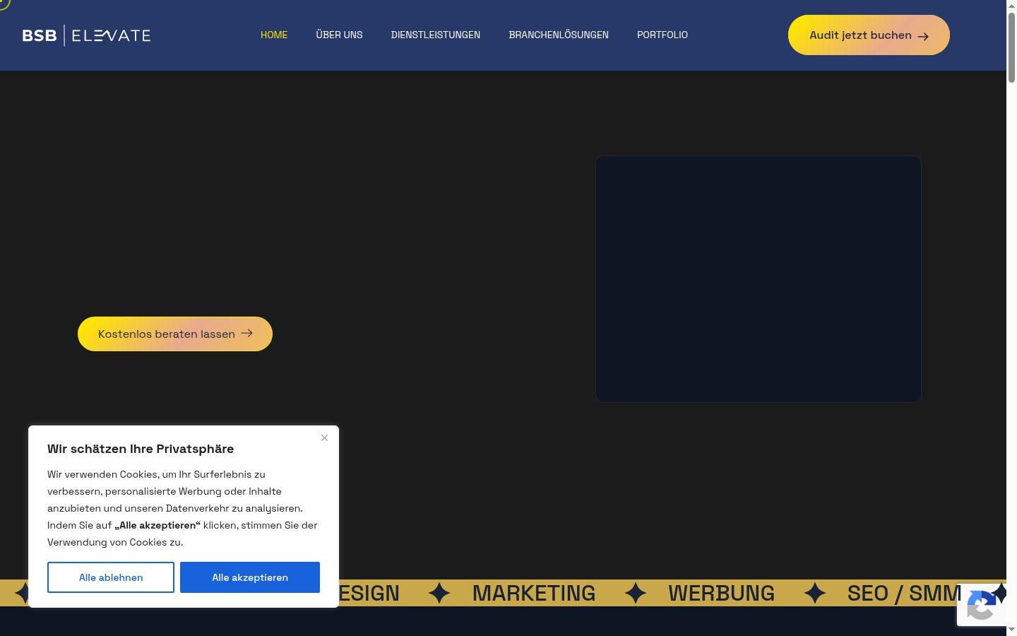 Capture d'écran de la bannière de consentement affichée avant toute interaction