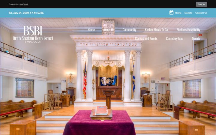 Screenshot of bsbisynagogue.org
