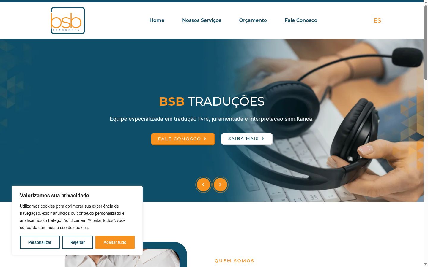 Screenshot del banner di consenso mostrato prima di qualsiasi interazione