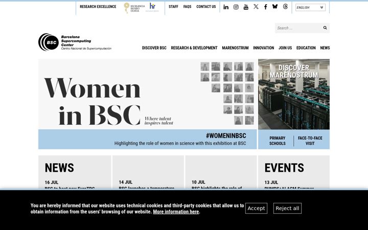Posnetek zaslona bsc.es