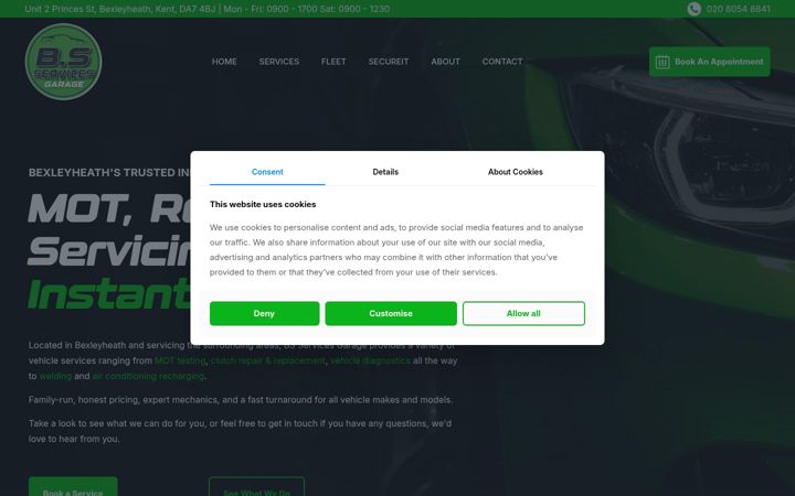 Screenshot of bscarservices.co.uk