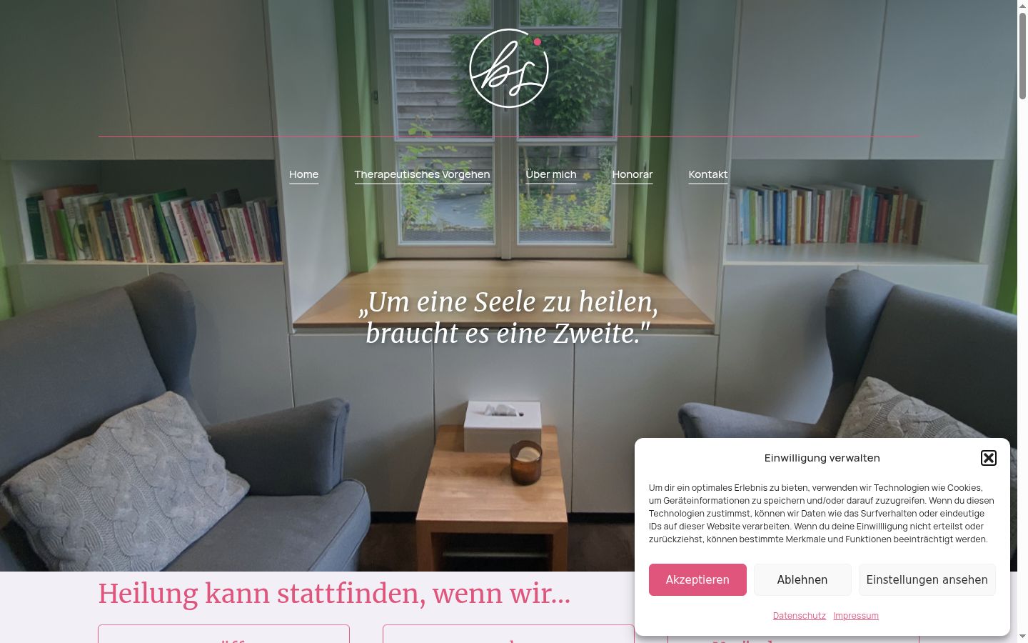 Screenshot of the consent banner shown before any interaction
