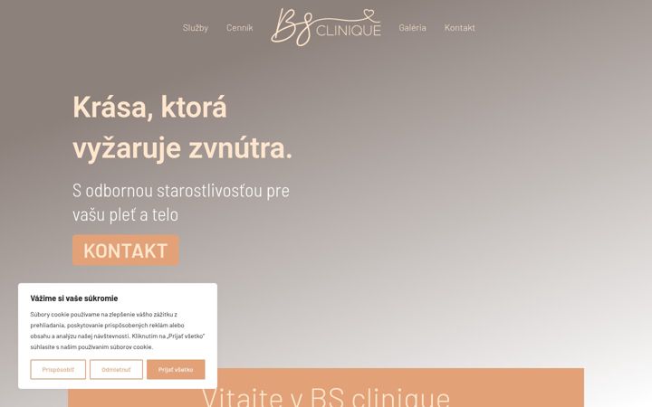 Snímek obrazovky bsclinique.sk