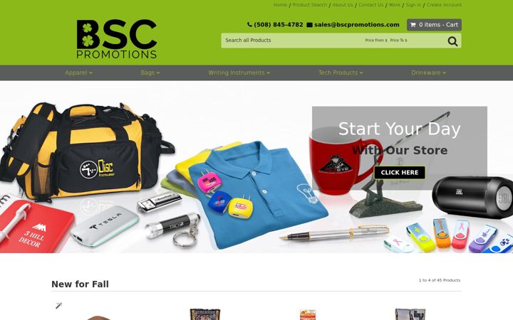 Screenshot of bscpromotions.com