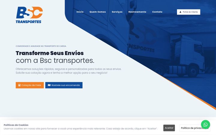 Screenshot of bsctransportes.com.br