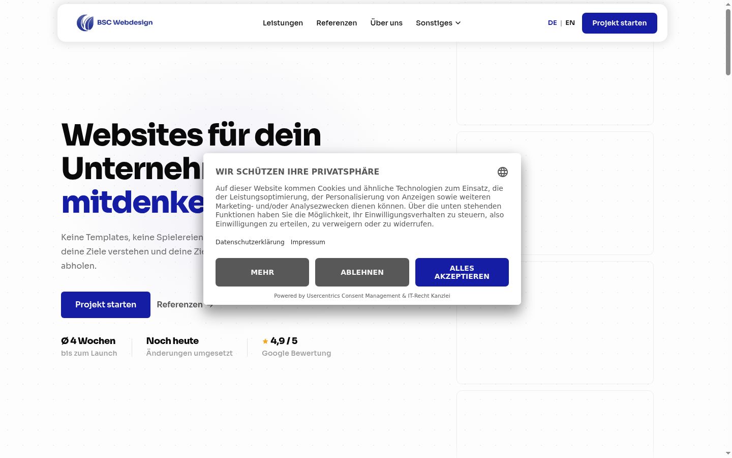 Snímek obrazovky baneru souhlasu zobrazeného před jakoukoli interakcí