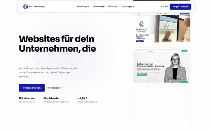 Screenshot of bscwebdesign.at