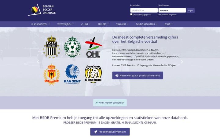 Screenshot of bsdb.be
