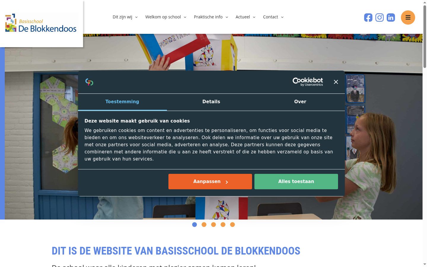 Screenshot del banner di consenso mostrato prima di qualsiasi interazione