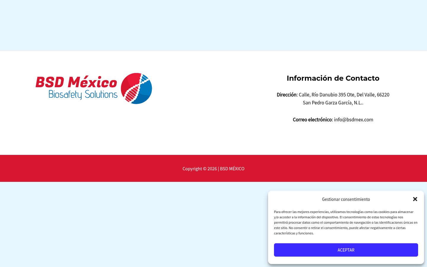 Captura de pantalla del banner de consentimiento mostrado antes de cualquier interacción