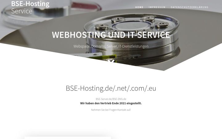 Screenshot of bse-hosting.de