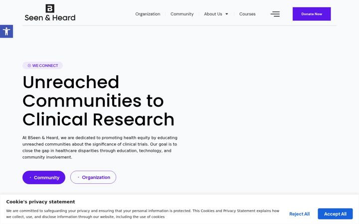 Screenshot of bseenandheard.org