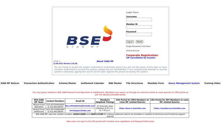 Screenshot of bsestarmf.in