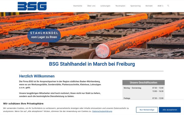 Ekraanipilt saidist bsg-stahlhandel.de