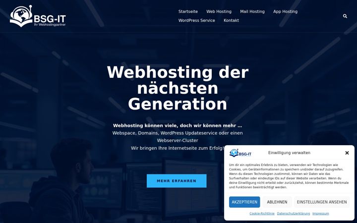 Ekraanipilt saidist bsg-webhosting.de