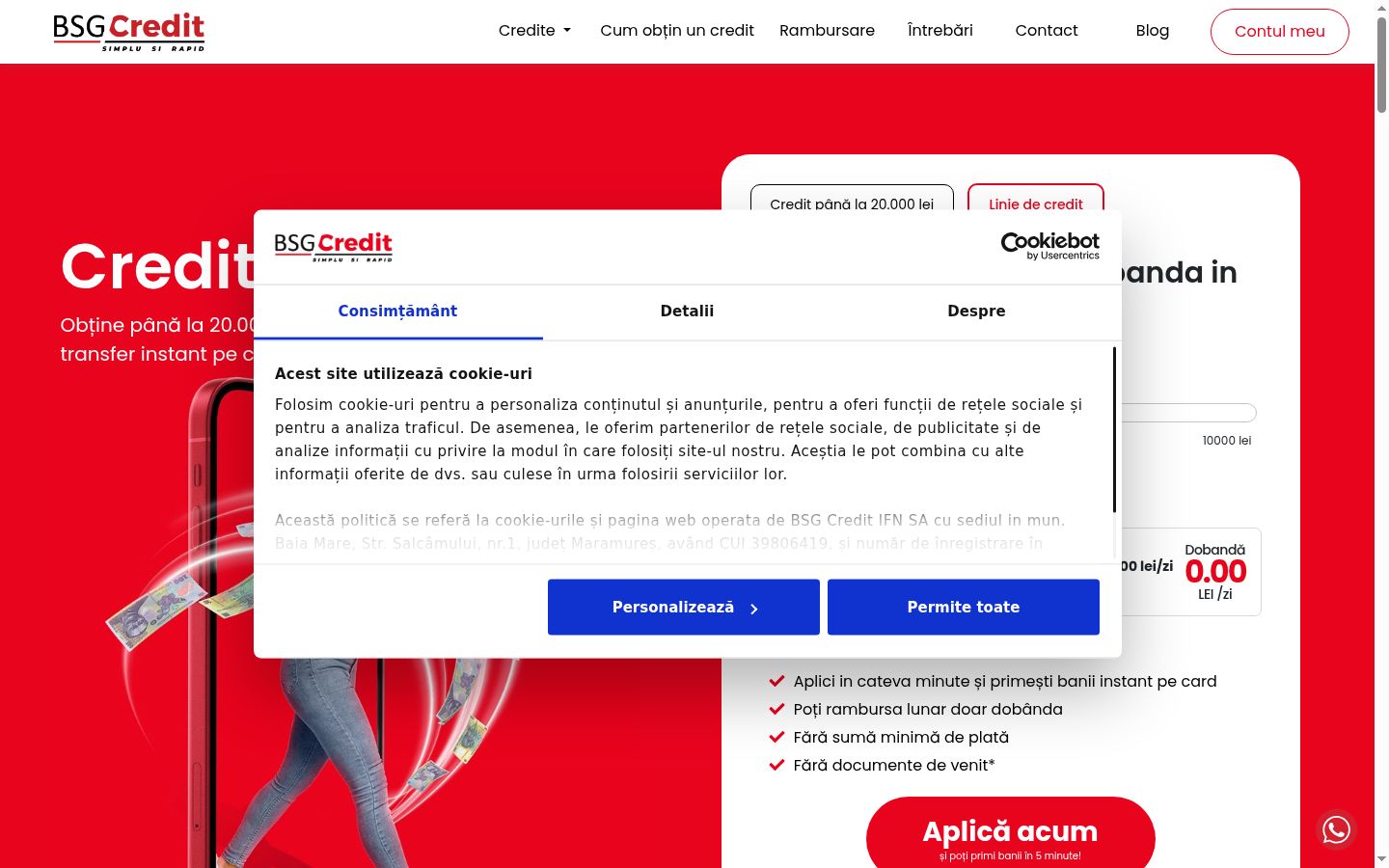 Skärmbild av samtyckesbannern som visades före någon interaktion
