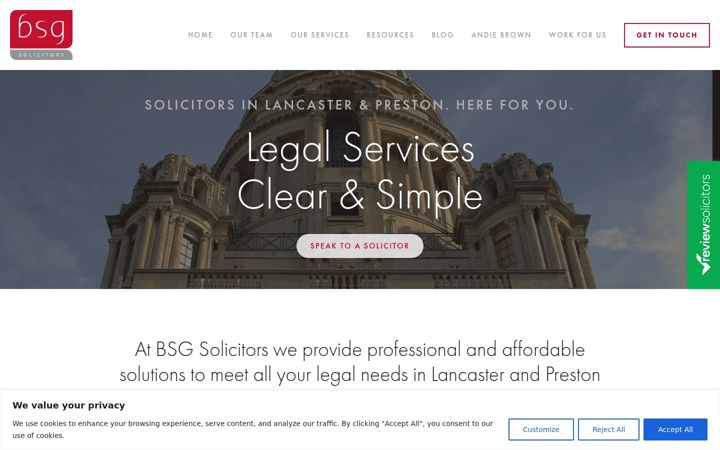 Screenshot of bsglaw.co.uk