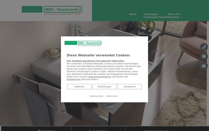 Ekraanipilt saidist bsh-haustechnik.de