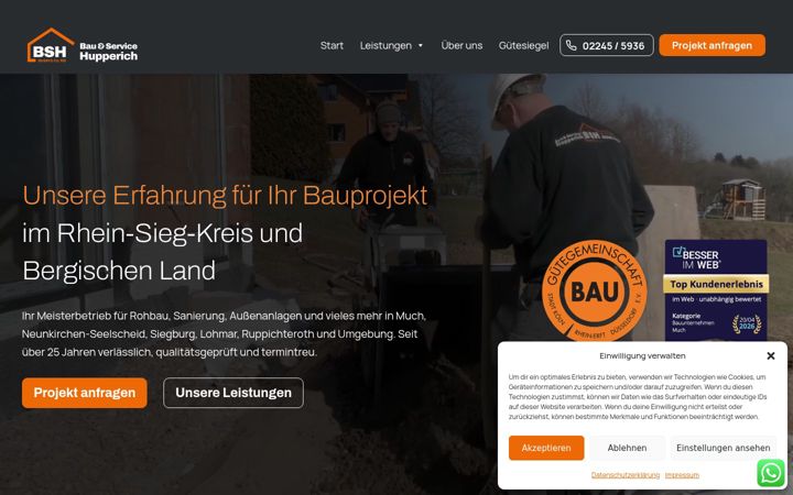 Ekraanipilt saidist bsh-hupperich.de