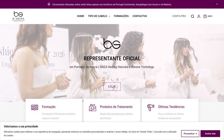 Screenshot of bshinecosmetics.pt