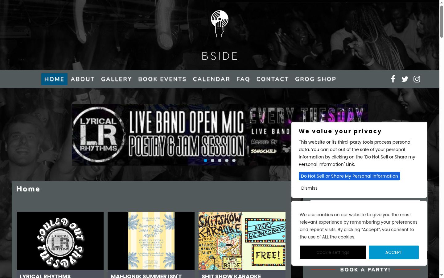 Screenshot of the consent banner shown before any interaction