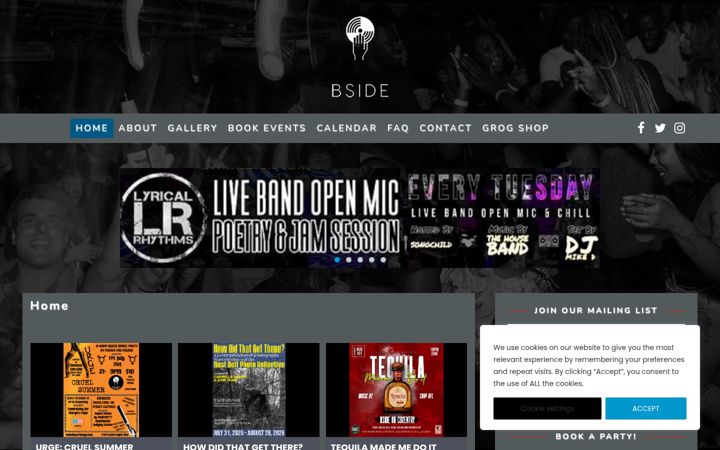 Screenshot of bsideliquorlounge.com