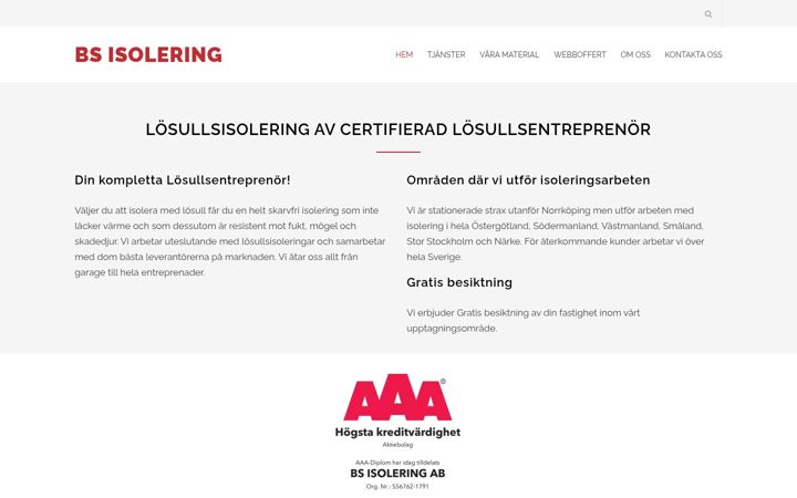 Screenshot of bsisolering.se