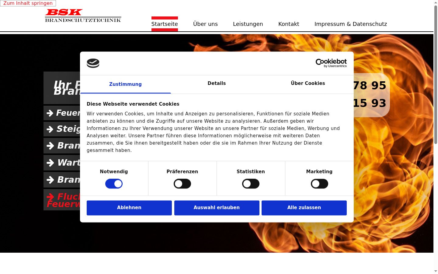 Screenshot of the consent banner shown before any interaction