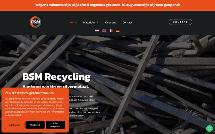 Captură de ecran a bsm-recycling.nl