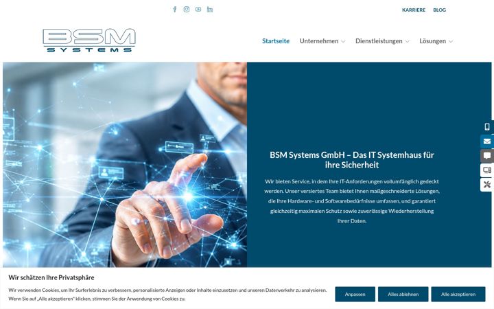 Screenshot of bsm-systems.de