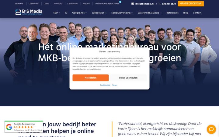 Screenshot of bsmedia.nl