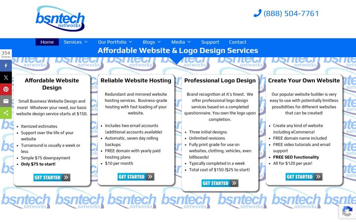 Zrzut ekranu bsntech.com