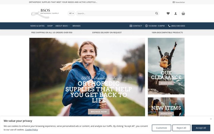 Screenshot of bsosortho.com