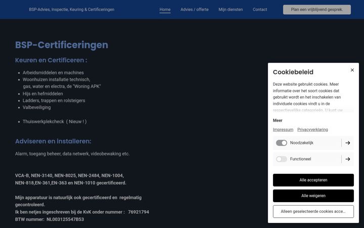 Screenshot of bsp-certificeringen.nl