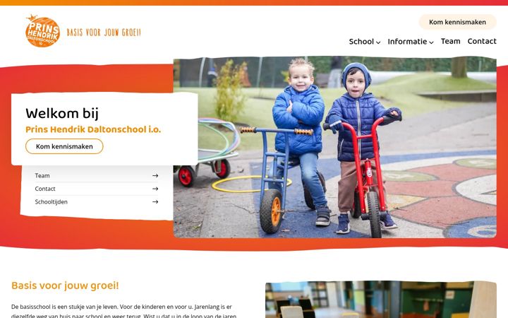 Screenshot of bsprinshendrik.nl