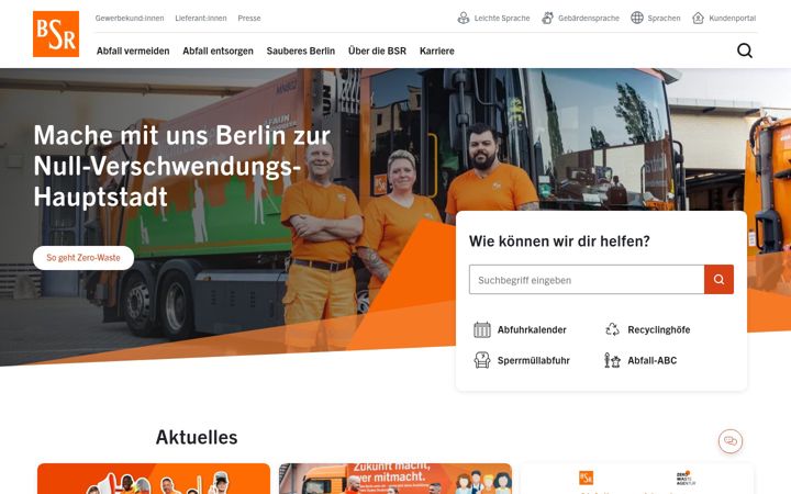 Screenshot of bsr.de