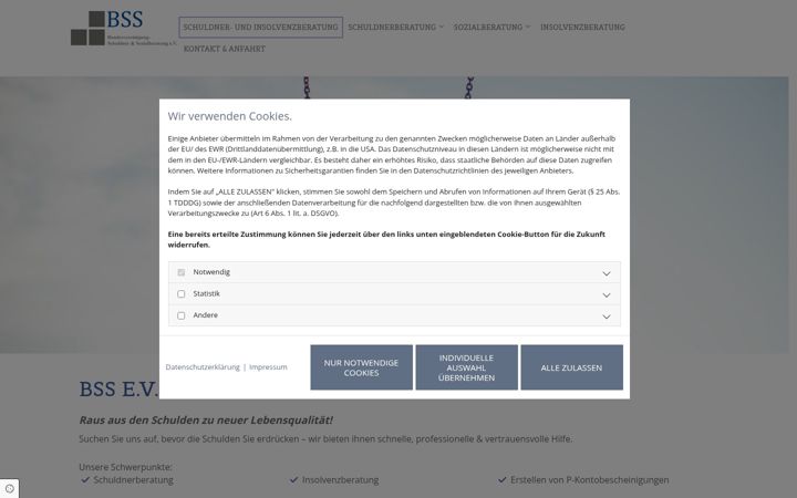 Screenshot of bss-schuldnerberatung.de