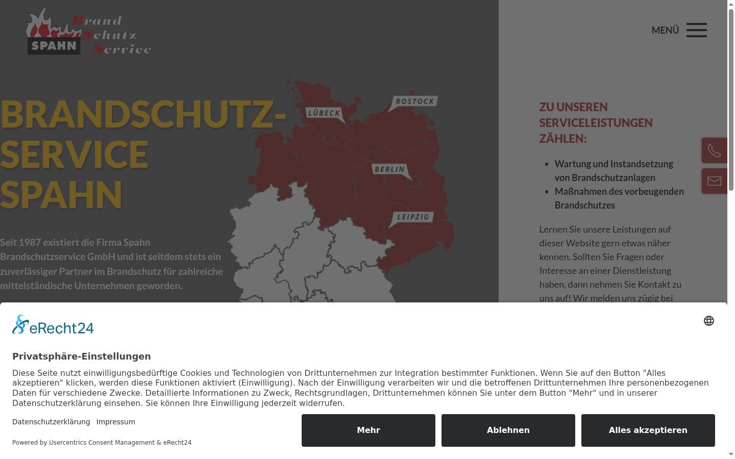 Screenshot des Einwilligungsbanners vor jeglicher Interaktion
