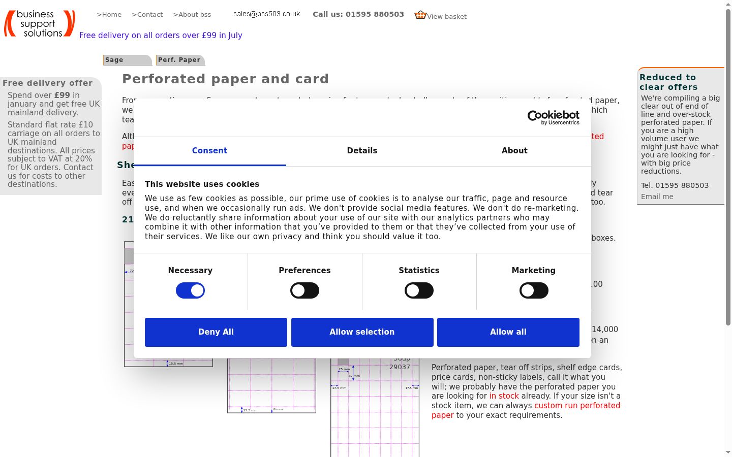 Screenshot del banner di consenso mostrato prima di qualsiasi interazione