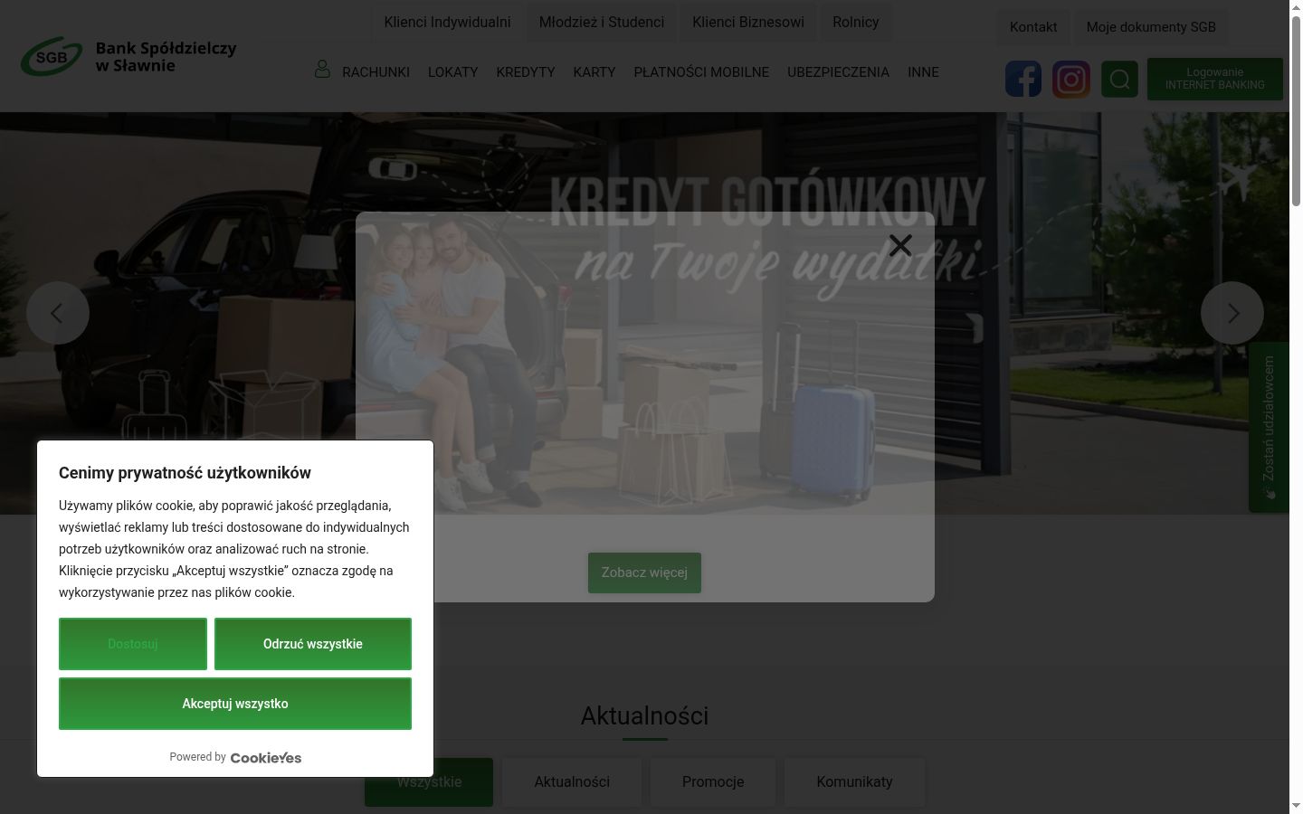 Sutikimo reklamjuostės, rodytos prieš bet kokią sąveiką, ekrano kopija