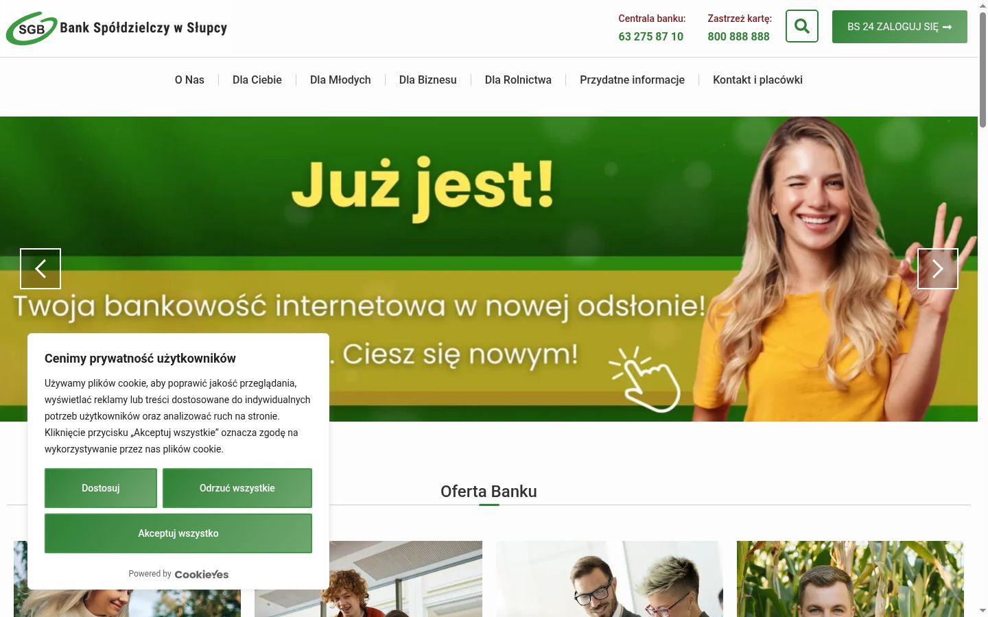 Zrzut ekranu banera zgody wyświetlanego przed jakąkolwiek interakcją