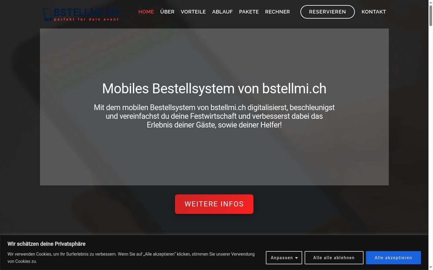 Screenshot of the consent banner shown before any interaction