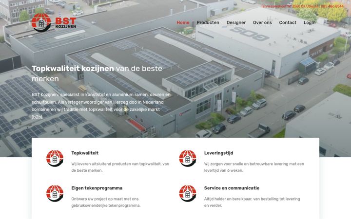 Screenshot stránky bstkozijnen.nl