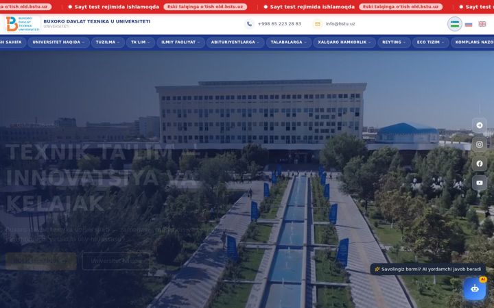 Screenshot of bstu.uz