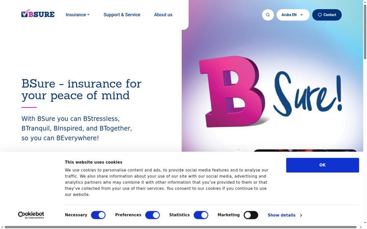 Screenshot of bsurearuba.com