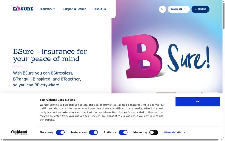 Screenshot di bsurebonaire.com