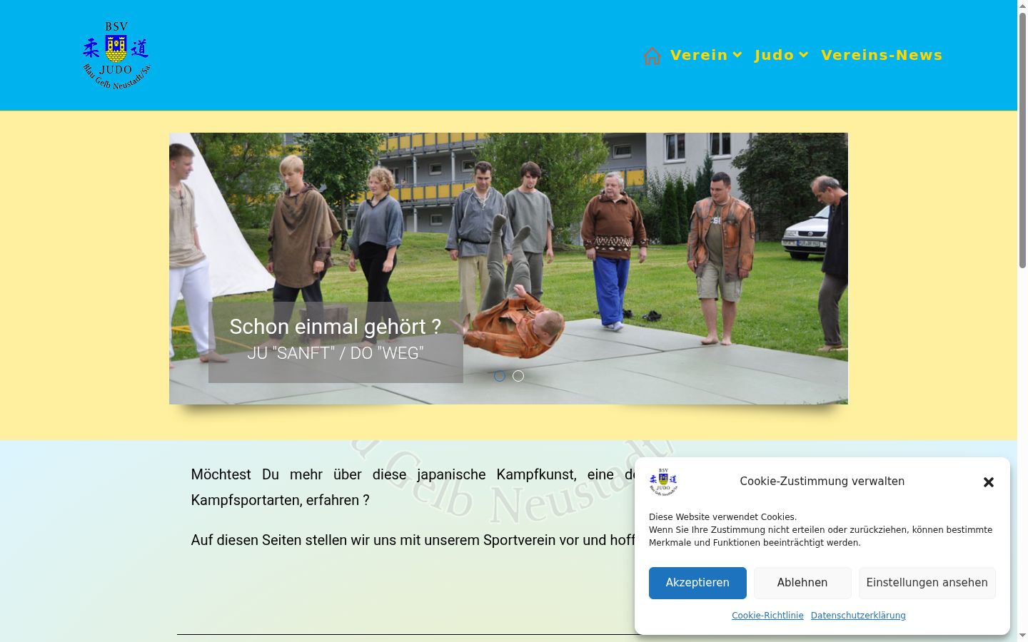 Skärmbild av samtyckesbannern som visades före någon interaktion
